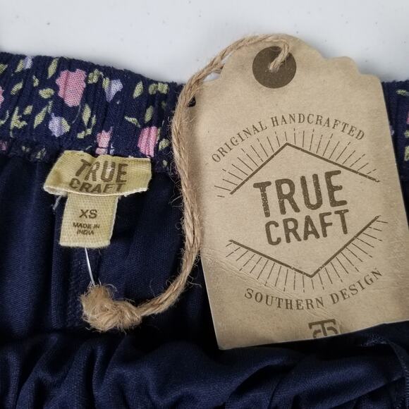 True Craft Blue Pink Green Floral Tunic Top Dress NEW Size XS - Picture 5 of 6